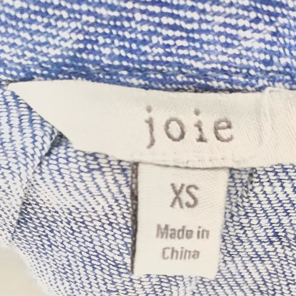 Joie Tamaline Loose Fit XS 0 2 4 Designer Boutique Tank Top Blue Linen Like New! - Picture 6 of 7